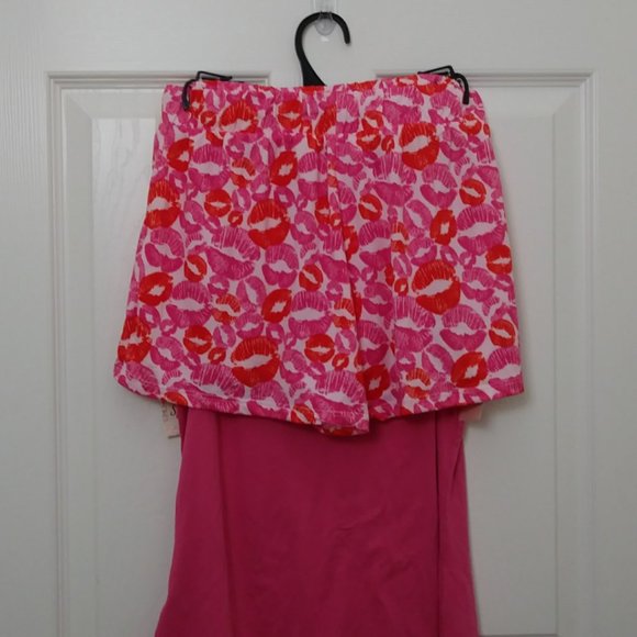 Spree 2 PC Pajama Short Fuchsia Kiss Me Size Medium - Picture 2 of 13